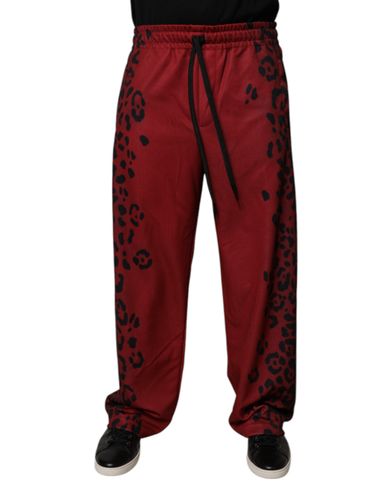 Leopard Print Polyester Men Jogger Men's Pants - Dolce & Gabbana - Modalova