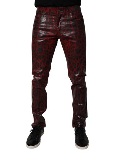 Leopard Cotton Skinny Men Denim Men's Jeans - Dolce & Gabbana - Modalova