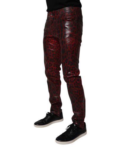 Leopard Cotton Skinny Men Denim Men's Jeans - Dolce & Gabbana - Modalova