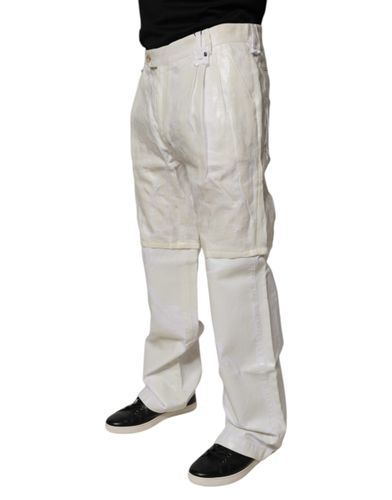 Linen Mid Waist Straight Men Denim Men's Jeans - Dolce & Gabbana - Modalova