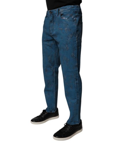 Tie Dye Cotton Skinny Men Denim Men's Jeans - Dolce & Gabbana - Modalova
