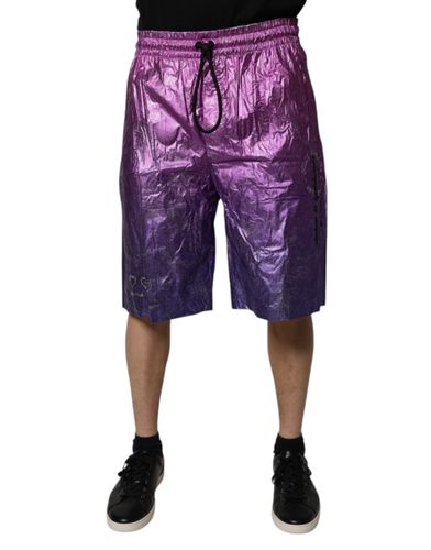 Metallic Purple Two Tone Bermuda Men's Shorts - Dolce & Gabbana - Modalova