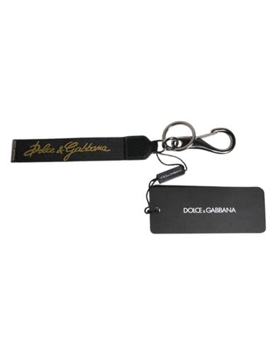 Logo Nylon Silver Brass Men Holder Keychain Men's Keyring - Dolce & Gabbana - Modalova