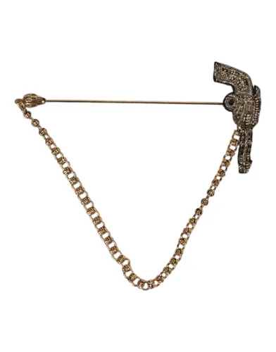 Black Gold Brass Copper Revolver Brooch Lapel Men's Pin - Dolce & Gabbana - Modalova