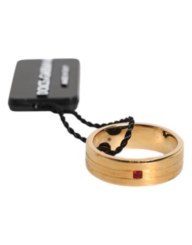 Tone Brass Red Crystal DG Logo Men's Ring - Dolce & Gabbana - Modalova