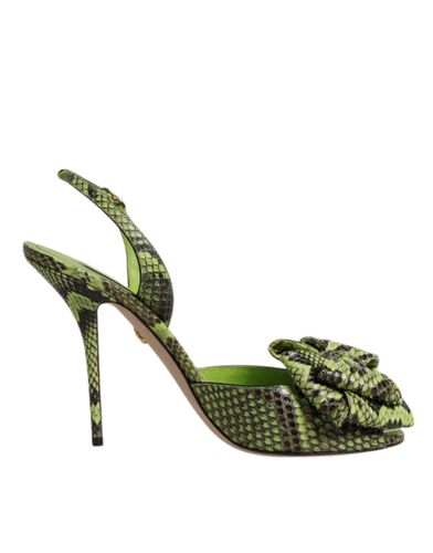 Python Leather Heels Sandals Women's Shoes - Dolce & Gabbana - Modalova