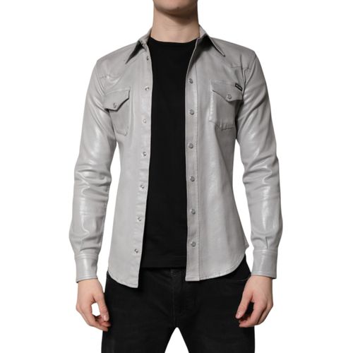 Metallic Cotton Button Down Men's Shirt (Pre-Owned) - Dolce & Gabbana - Modalova