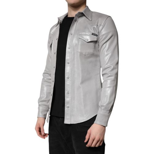 Metallic Cotton Button Down Men's Shirt (Pre-Owned) - Dolce & Gabbana - Modalova