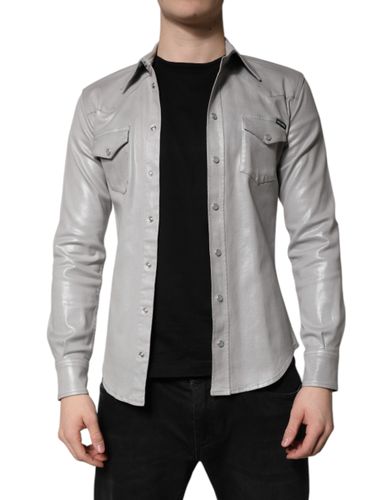 Metallic Cotton Button Down Men's Shirt (Pre-Owned) - Dolce & Gabbana - Modalova