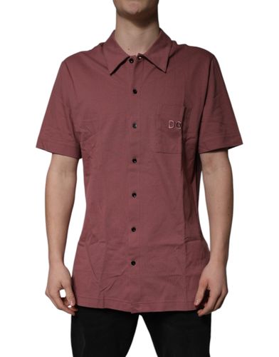 Dark Button Down Casual Polo Men Men's Shirt - Dolce & Gabbana - Modalova