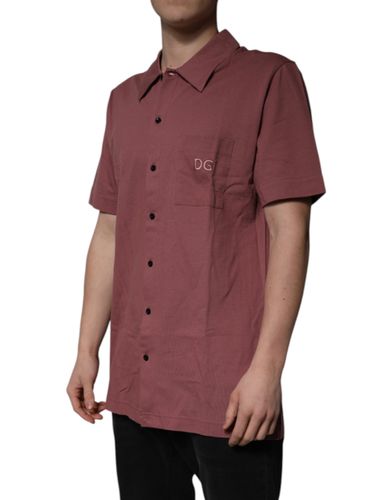 Dark Button Down Casual Polo Men Men's Shirt - Dolce & Gabbana - Modalova