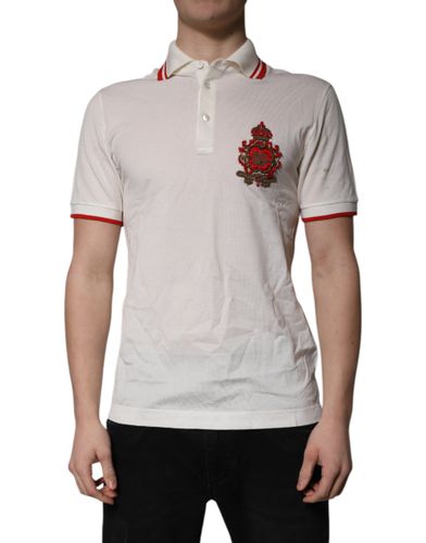 White Cotton Logo Collared Polo Men Men's T-shirt (Pre-Owned) - Dolce & Gabbana - Modalova