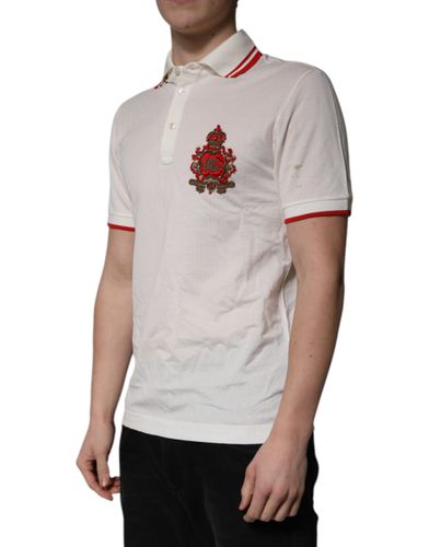 White Cotton Logo Collared Polo Men Men's T-shirt (Pre-Owned) - Dolce & Gabbana - Modalova