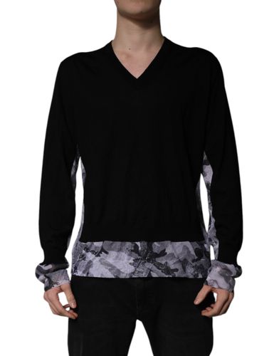 Camouflage V-neck Pullover Men's Sweater - Dolce & Gabbana - Modalova