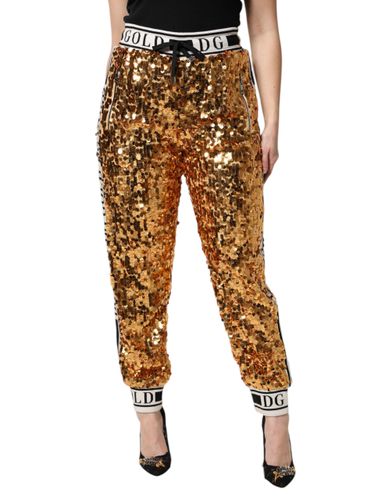 Metallic DG Logo Sequined Jogger Women's Pants - Dolce & Gabbana - Modalova