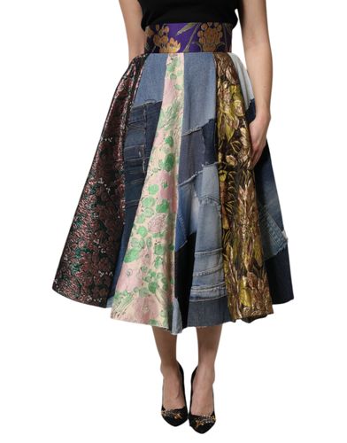 Patchwork High Waisted Midi Women's Skirt - Dolce & Gabbana - Modalova