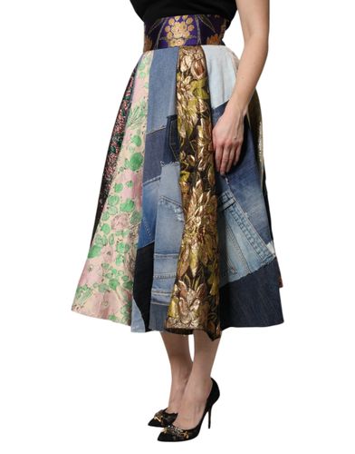 Patchwork High Waisted Midi Women's Skirt - Dolce & Gabbana - Modalova