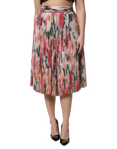 Silk Floral High Waist Midi Women's Skirt - Dolce & Gabbana - Modalova