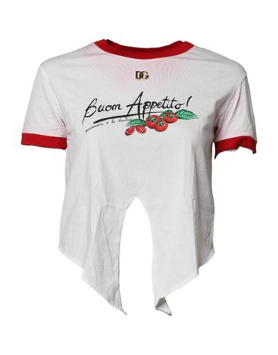Printed Round Neck Cropped Top Women's T-shirt (Pre-Owned) - Dolce & Gabbana - Modalova