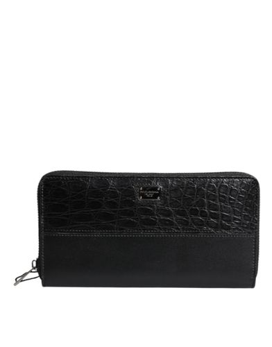 Leather Logo Plaque Zip Around Continental Men's Wallet (Pre-Owned) - Dolce & Gabbana - Modalova