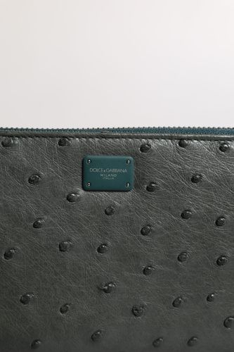 Ostrich Logo Plaque Zip Around Continental Men's Wallet - Dolce & Gabbana - Modalova