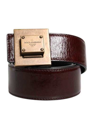 Leather Gold Metal Buckle Classic Men's Belt (Pre-Owned) - Dolce & Gabbana - Modalova