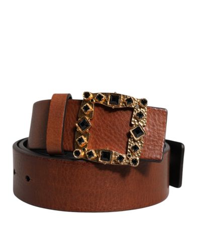 Leather Gold Crystal Buckle Men's Belt (Pre-Owned) - Dolce & Gabbana - Modalova