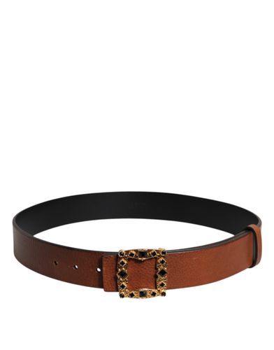 Leather Gold Crystal Buckle Men's Belt (Pre-Owned) - Dolce & Gabbana - Modalova
