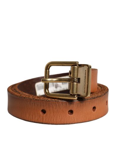 Leather Gold Tone Metal Buckle Men's Belt (Pre-Owned) - Dolce & Gabbana - Modalova