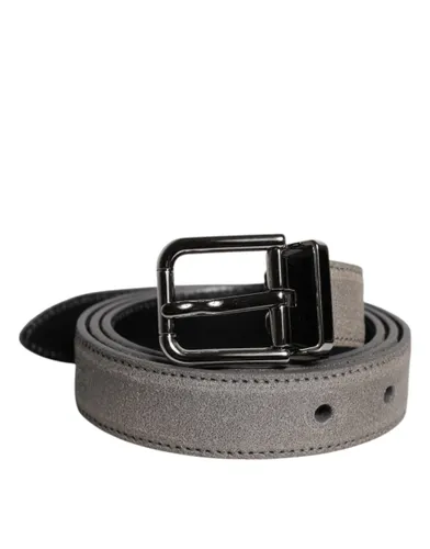 Leather Silver Tone Metal Buckle Men's Belt - Dolce & Gabbana - Modalova
