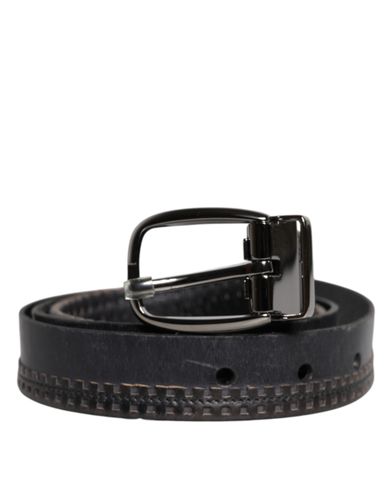Leather Silver Tone Metal Buckle Men's Belt (Pre-Owned) - Dolce & Gabbana - Modalova
