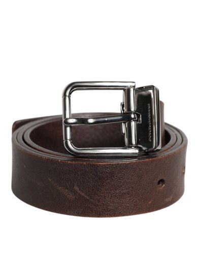 Leather Classic Metal Logo Buckle Men's Belt (Pre-Owned) - Dolce & Gabbana - Modalova