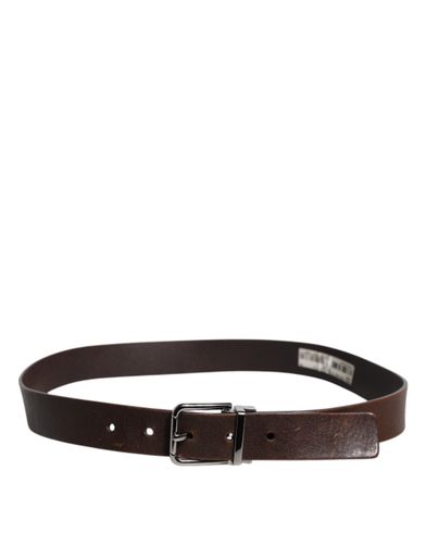 Leather Classic Metal Logo Buckle Men's Belt (Pre-Owned) - Dolce & Gabbana - Modalova