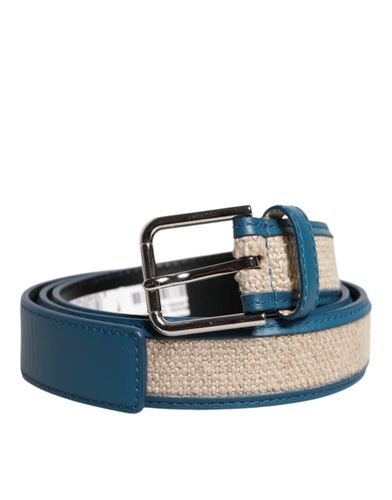 Beige Leather Weaved Metal Buckle Men's Belt (Pre-Owned) - Dolce & Gabbana - Modalova