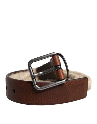 Jute Leather Woven Metal Buckle Men's Belt - Dolce & Gabbana - Modalova