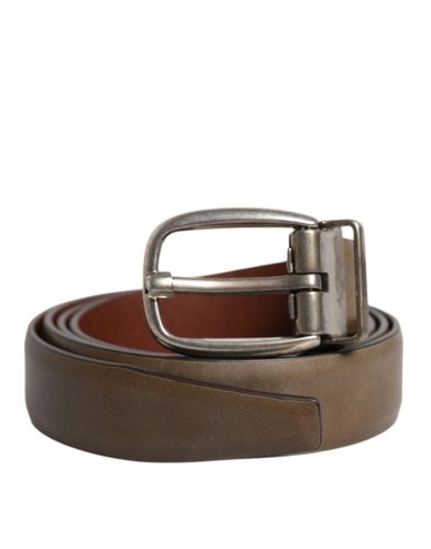 Leather Classic Metal Logo Buckle Men's Belt - Dolce & Gabbana - Modalova