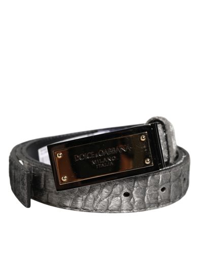 Classic Gold Logo Plaque Buckle Men's Belt (Pre-Owned) - Dolce & Gabbana - Modalova