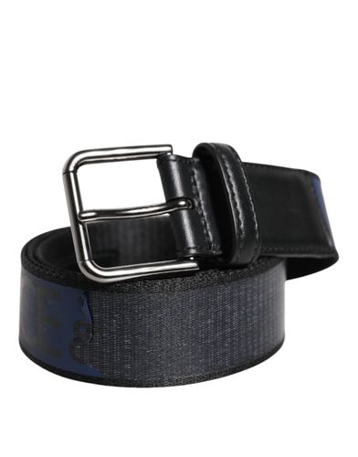Black Blue Polyester Printed Metal Buckle Men's Belt (Pre-Owned) - Dolce & Gabbana - Modalova