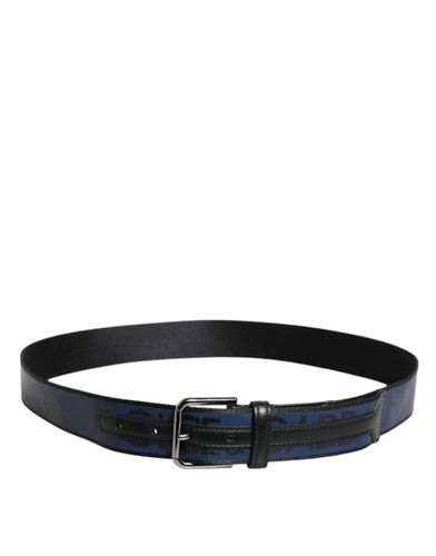Black Blue Polyester Printed Metal Buckle Men's Belt (Pre-Owned) - Dolce & Gabbana - Modalova