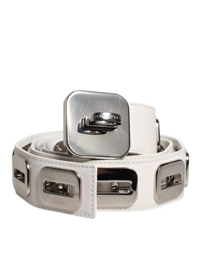 Leather Gold Tone Rotating Buckle Women's Belt - Dolce & Gabbana - Modalova