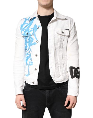 Graffiti Cotton Stretch Denim Men's Jacket (Pre-Owned) - Dolce & Gabbana - Modalova