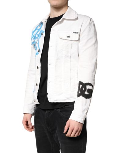Graffiti Cotton Stretch Denim Men's Jacket (Pre-Owned) - Dolce & Gabbana - Modalova
