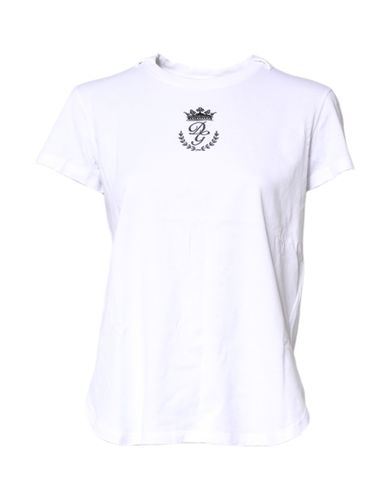 Logo Crown Cotton Crew Neck Women's T-shirt (Pre-Owned) - Dolce & Gabbana - Modalova