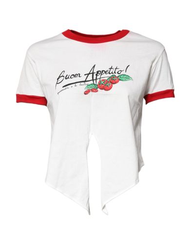 Printed Round Neck Cropped Top Women's T-shirt (Pre-Owned) - Dolce & Gabbana - Modalova