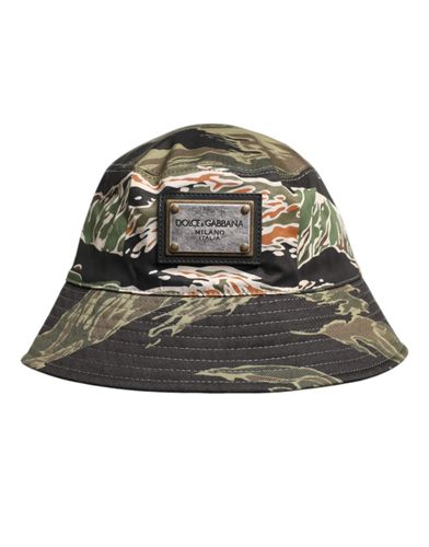 Multicolor DG Plaque Wide Brim Bucket Men's Hat - Dolce & Gabbana - Modalova