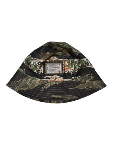 Multicolor DG Plaque Wide Brim Bucket Men's Hat - Dolce & Gabbana - Modalova