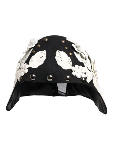 Wool White Floral Gold Leaf Cloche Women's Hat - Dolce & Gabbana - Modalova