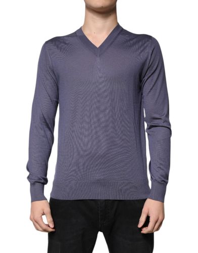 Gray Cashmere V-neck Men Pullover Men's Sweater (Pre-Owned) - Dolce & Gabbana - Modalova