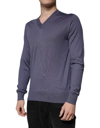 Gray Cashmere V-neck Men Pullover Men's Sweater (Pre-Owned) - Dolce & Gabbana - Modalova