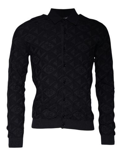 Silk Crew Neck Men Cardigan Men's Sweater - Dolce & Gabbana - Modalova